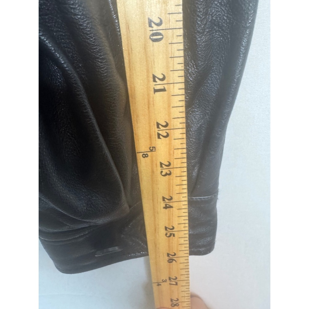 Vintage 90s Gap Mens XL Black Genuine Leather Jacket Quilted Lined Bomber - Picture 15 of 15
